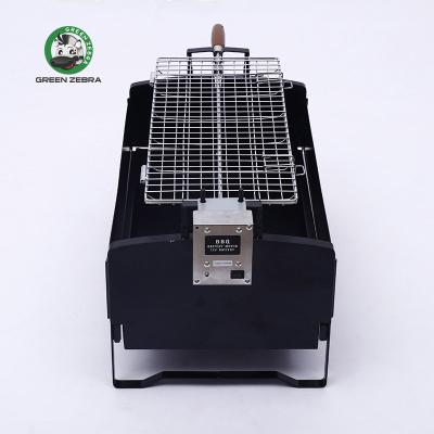 China Easily Assembled Portable Camping Motor Automatically Rotating Outdoor Foldable Electric BBQ Gas BBQ Grill for sale