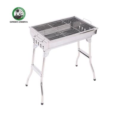 China Easily Assembled Household Stainless Steel BBQ Grill Outdoor Folding Portable Charcoal Grill for sale