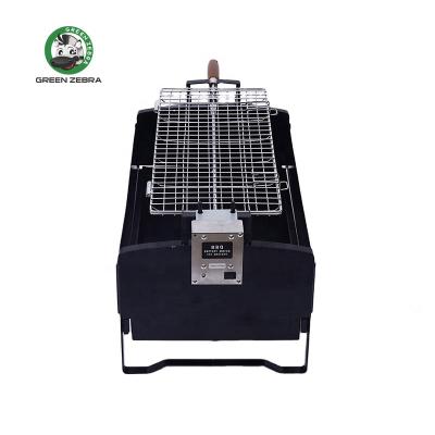 China Easily Assembled Portable Chicken Machine Camping Motor Automatically Rotating BBQ With Rows Outdoor Foldable Electric BBQ Grill for sale