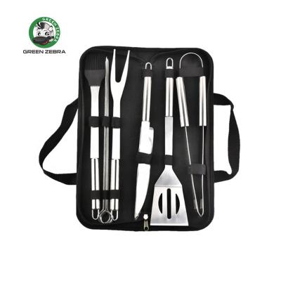 China 3/5/7/9 Pcs Easily Cleaned Grill Grilling Kit Portable Outdoor Cooking Set Stainless Steel Bbq Tools Utensil Accessories Camping Tongs for sale