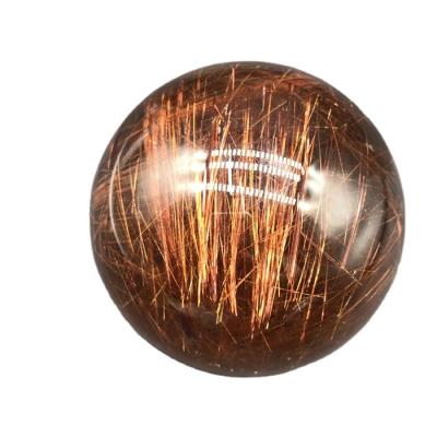 China Europe Crystal Crafts Natural Copper Rutilated Crystal Ball / Sphere for sale