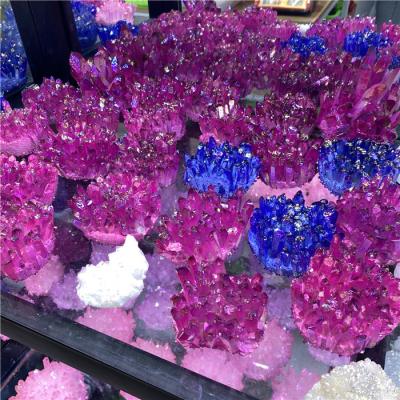 China Europe natural crystal cluster plating seven color crysal cluster for sale