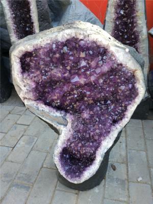 China Large Group of Europe Amethyst Geode Charm, Quartz Amethyst Geode Slice with Brackets for sale