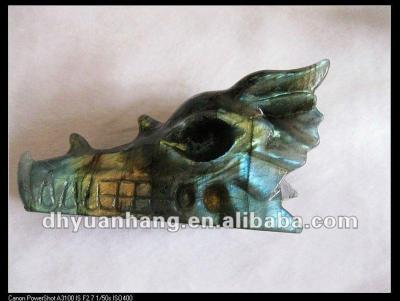 China China Natural Labradorite Dragon Heads , Small Crystal Dragon Head Carvings for sale