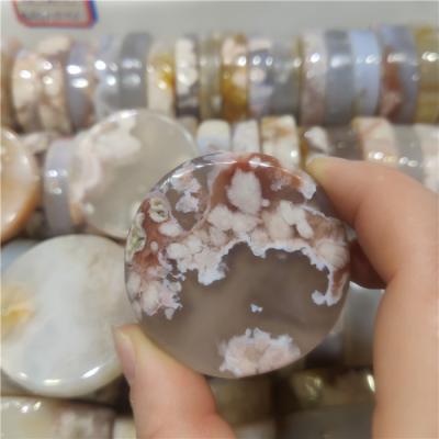 China Europe natural cherry blossom agate stone discs wafer for sale for sale