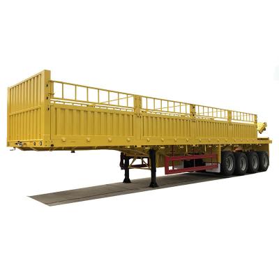 China 40ft 3 Achse Flachbett Semi Trailers KTL Malerei Container Anhänger Lastwagen Zaun Fracht zu verkaufen