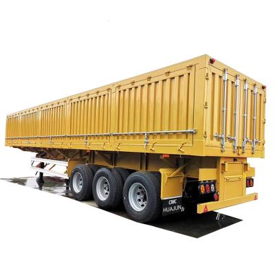 중국 CIMC HUAJUN 3 Axle Side Tipper Semi Trailer with Lock Bar at Both Sides 60톤 반트레일러 판매용