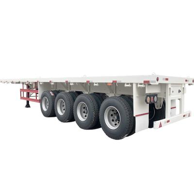 China SHACMAN Semi Trailer Truck CIMC 4 Axle 50ft Flatbed Container Semi Trailer zu verkaufen