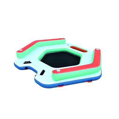 China PVC 2023 Hot Sale Foldable Hexagon Inflatable Water Floating Platform Raft Swimming Pool Mat Dock for sale