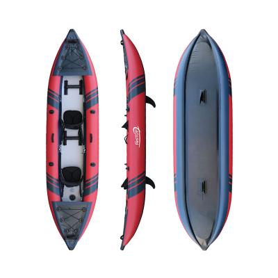 China 0.9mm PVC Fashion New Durable PVC Customized Fishing Kayak Inflatable Fishing Boat Canoe Kayak for Sale Professional Canoe 2 People Fish for sale