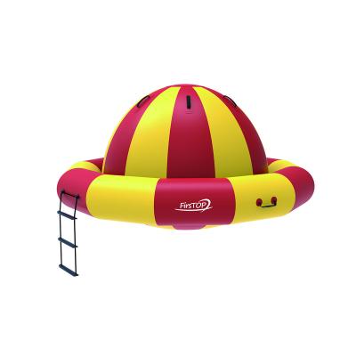 China PVC Manufacture Directly Sale PVC Towable Inflable Boat Water Games UFO Shape Inflatable Disco Boat for sale