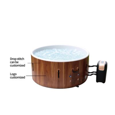 China Dropstitch New Design Pvc Wood Spa Tubs Massage Pools durable Inflatable Spa Hot Tubs for sale