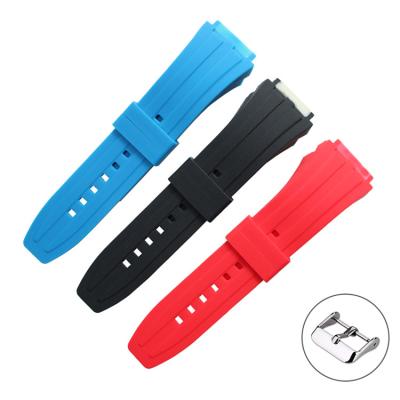 China New Arrival Popular Rubber Curved Silicone Rubber Watch Strap Deep for sale