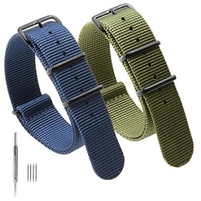 China Fabric Durable Multi Colors One Piece Nylon Wrist Watch Band for sale