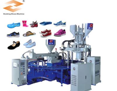 China PVC/TPR/TPE PVC/TPR/TPE Sports Rubber Rotary Rubber Shoes Making Machine/With Upper Surface Injection Molding Machine (3 Color) for sale