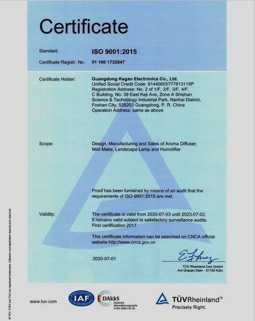 ISO9001 - Guangdong Kegao Electronics Co., Ltd.