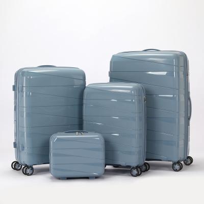 China PC Mount Trolley Bags Soft Material Luggage Set PP Travel Luggage With Silent Wheels for sale