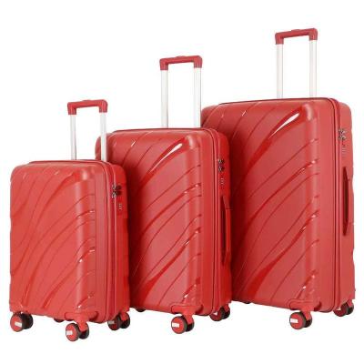 China PC New Arrival On Logo Luggage 3 Piece 1set pp Custom Suitcase Luggage With TSA Lock Travel Trolley Luggage Sets for sale