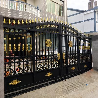 China Villa Modern European Style Automatic Electric Fence Garden Gate Aluminum Alloy Courtyard Anti-theft Aluminum Gate for sale