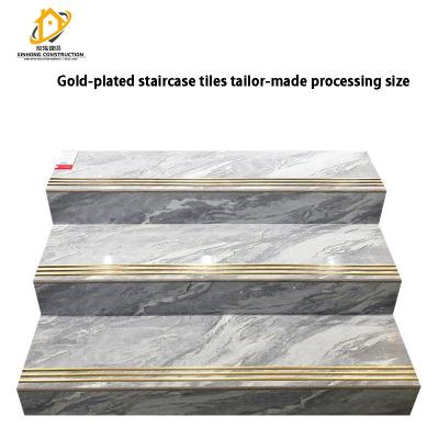 China Glazed Metallic Tiles Tile Staircase Ceramic Steps Tile Full Body Staircase 1200*470 Floor Porcelain Ceramic Tiles for sale