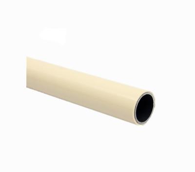 China OD 28mm Plastic Coated Lean Pipe For Pipe Rack Beige Color Cylinder for sale