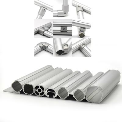 China Lean Equipment Aluminum Profiles Anodized Aluminum Lean Pipe Diameter 28/43/52 Mm To Assemble Different Structure for sale