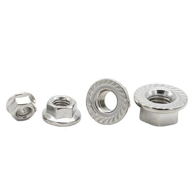 China HEX Standard Stainless Steel 304 Hexagon Flange Stainless Steel Knurled Nut for sale