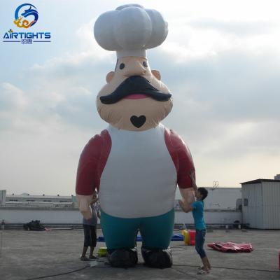 China Oxford cloth or PVC tarpaulin Outdoor Inflatable Chef Balloon Custom Logo Print Chef Air Balloon For Advertising for sale