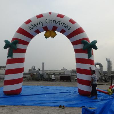 China Cheap Candy Cane Arch Ripstop Taffeta Christmas Inflatable Arcade Durable Nylon Like Decoration High Strength Parachute for sale