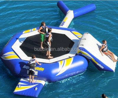 China 0.65mm PVC Low Price Inflatable Water Trampoline , Customized Bouncy Trampoline Aqua Game for sale