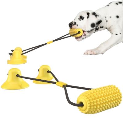 China Viable Double-suction Cup Corn Pull Rope Puzzle To Protect Dog Teeth Grinding Stick Toy Chew Oral Pet Toys Other Pet Products for sale