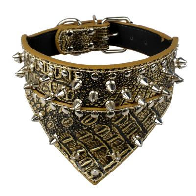 China New 2021 Viable Scarf Fit For Medium Large Dogs Stitch Bull Boxer Dog Bandana Collars Leather Sharp Studded Dog Collar for sale