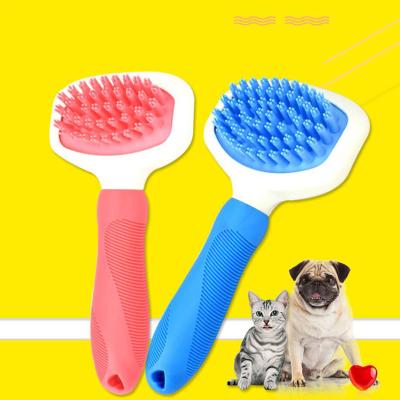 China Dog Bathing High Quality Dog Cat Grooming Comb Silicone Brush for Bathing Massage Brush Cleaning Plastic Comb for Dogs Cats for sale