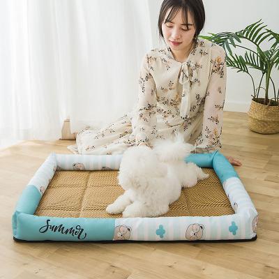 China Cooling Pet Cooling Mat Dog Bed Summer Ice Silk Cool Feeling Sofa For Dogs Cool Pad Washable Breathable Cat Mattress For Dogs Cats for sale