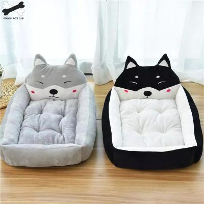 China Breathable Soft Winter Kennel Bed Cartoon Pet Warm Supplies House For Large Dog Cat Mat Bed For Small Medium Thicken Couch Sofa for sale