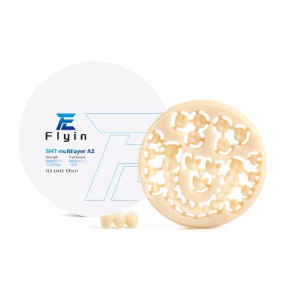 China Dental Lab CAD CAM SHT Multilayer Zirconia Ceramic Blocks White Open System 98mm for sale