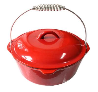 China Durable 6qt Enamel Red Cast Iron Dutch Oven for sale