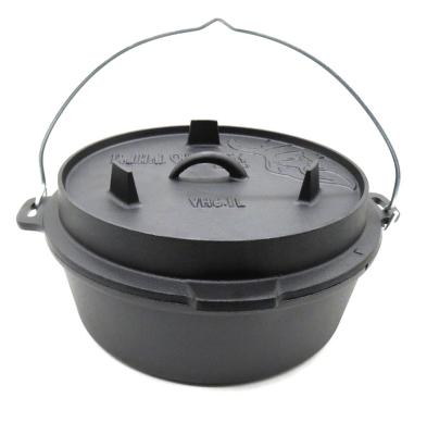 China Sustainable Cast Iron Dutch Oven With Grill Lid for sale