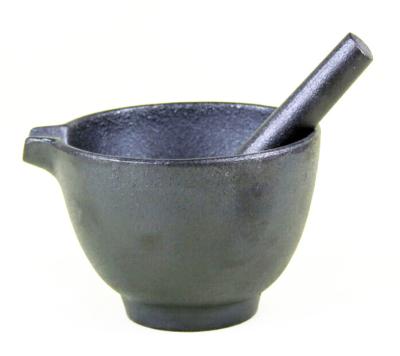 China Well-designed durable cast iron mortar and pestle for sale