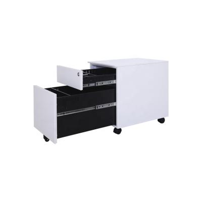 China Convertible Vertical Flat Steel Desk 2 Drawer Metal Side Section Iron Movable Filing Cabinets With Keys for sale