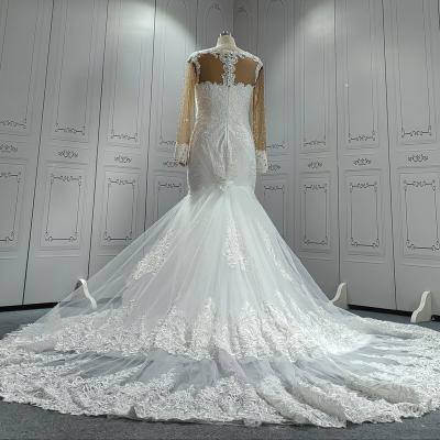 China Dry Cleaning Elegant Sweetheart Strapless Lace Bridal Gown Fishtail Vestido De Boda De Sirena Encaje Tulle Mermaid Wedding Dresses With Train for sale