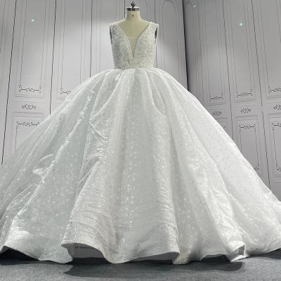 China Dry Cleaning Sleeveless Style Train Size 16 Princess Gown 2022 Lace Robe De Souire Wedding Dress Wholesale for sale