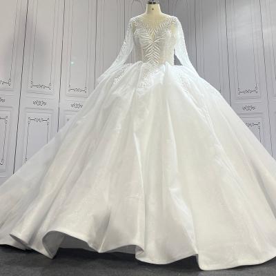 China Dry Cleaning Lace Ball Grow Wedding Dress Tulle Applique Covered Temperament Lace-Up Trailing Ivory V Neck Bridal Gown With Bow for sale