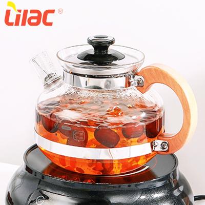 China High Quality 1.7L 2.5L Home Decorations Viable German Stovetop Glass Teapot Glass Teapot for sale