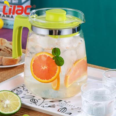 China Cheapest quality 1.5l 2l tall glassware german chinese german montessori lid cover/cheapest classic cap jug/spout icewater/juce/mojito for sale