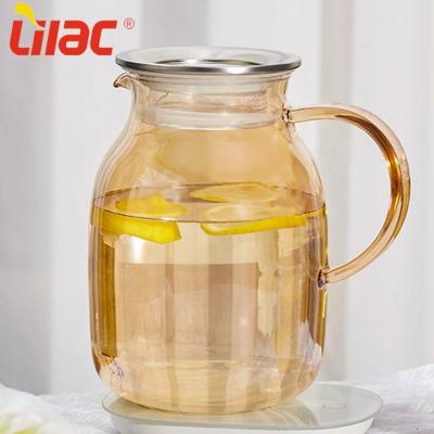 China Quality 2000ml Extra Large Quality 2000ml Extra Large Jug Borosilicate Glass Cylinder Borosilicate Glass Ice Tea Tea /water Viable Stained Glassware Carafe for sale