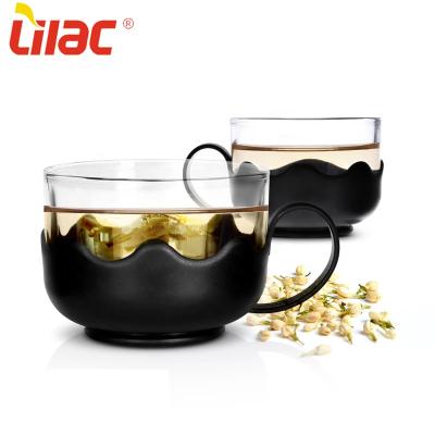 China Sustainable Quality Lilac German Heat Resistant Hot Chinese Product 150ml Japanese Glass Tea Cup With Logo/Handle for sale