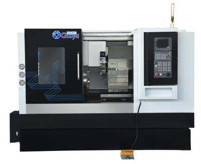 China Construction material stores GY5075 syntec servo system high precision Taiwan oblique heavy duty guiderail with cutter lathe tail seat cnc machine lathe for sale