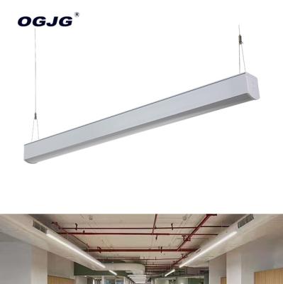 China ETL DLC 4ft PC Modern Linkable Led Linear Lighting Aluminum Housing Lens 40w Led Pendant Light for sale