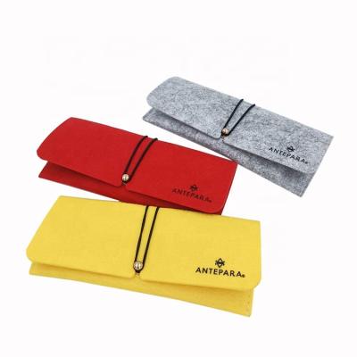 China Convenient Custom Safety Felt Eyeglass Case Reader Eyeglass Case 180*72*23mm for sale